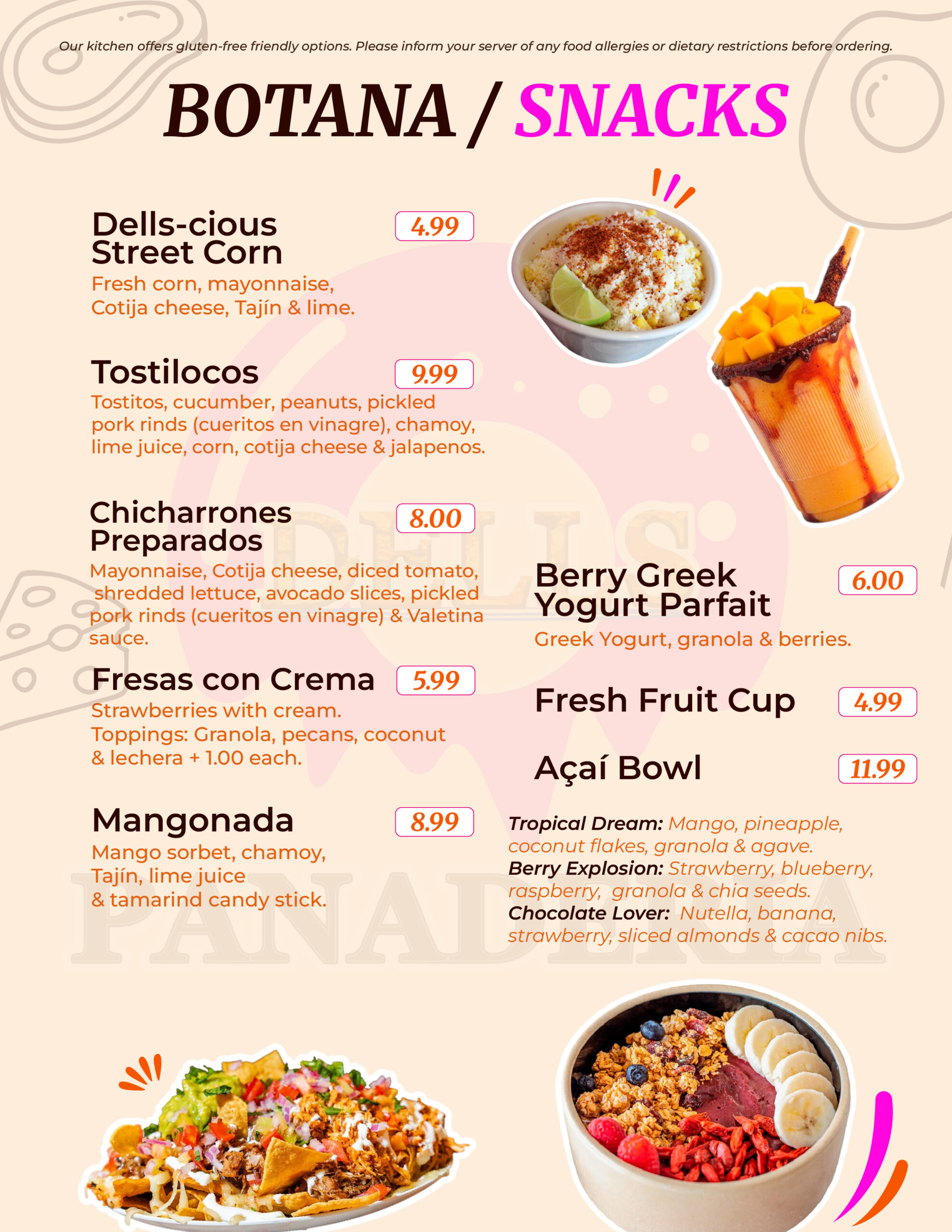 Menu Page 5